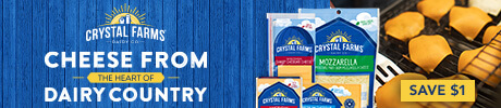 Crystal Farms - Cheese from the heart of Dairy Country. Save $1